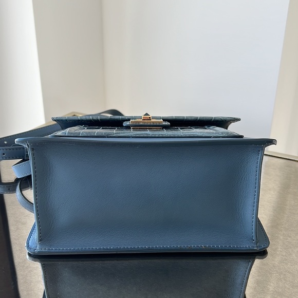 Krenoir Kandie Medium Bag in Arctic Shine Handbag Purse Crossbody Alligator - Picture 9 of 14